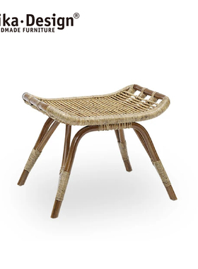 Sikadesign北欧原装进口手工藤椅休闲脚踏舒适Monet foot stool