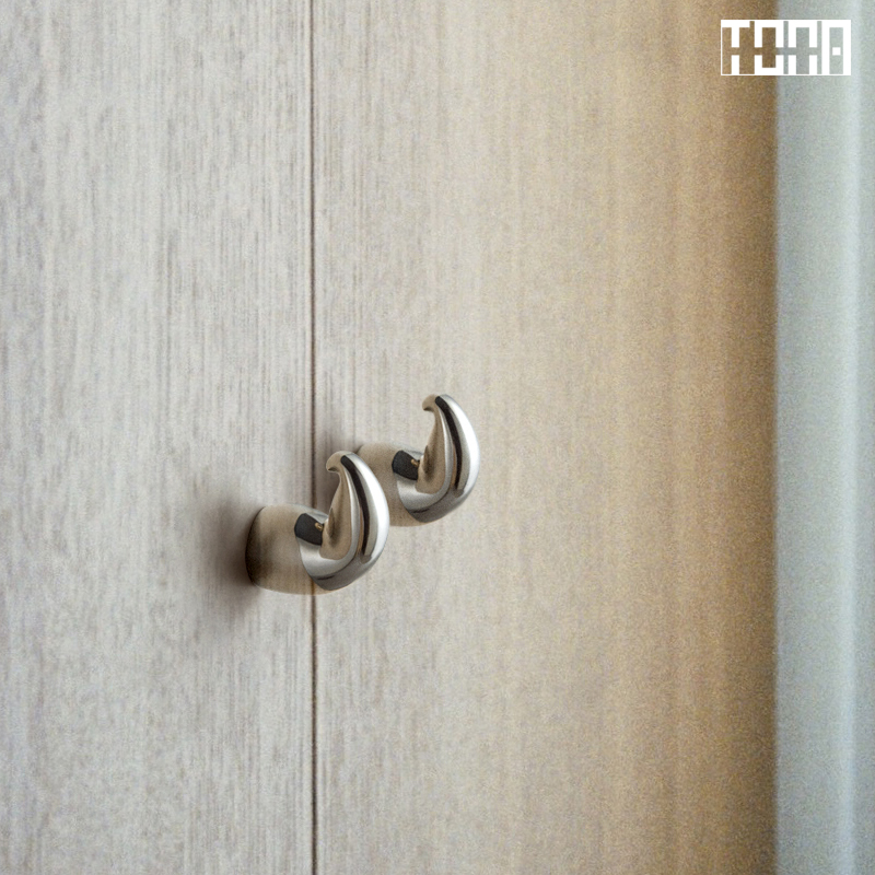 与王大力.同那TONA 钛银色衣柜把手抽屉拉手黄铜新中式复古小拉手