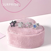 Surprise 满钻爆闪五角星钛钢耳钉女平底睡觉不用摘耳骨钉高级感