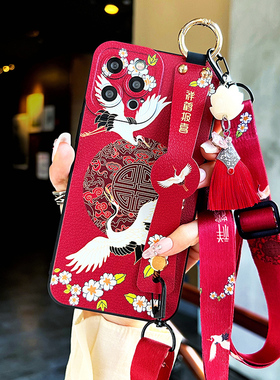 适用于苹果16promax手机壳苹果15/14Plus/11/8瞳眼iPhone13中国风12Pro全包11PromaxX/XS硅胶耐脏7斜跨绳新款