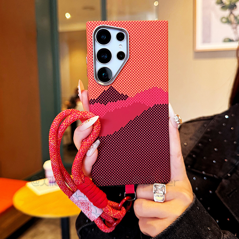 适用于三星Galaxy S25个性格纹手机壳S24 Plus简约创意强磁吸磨砂硬壳S24Ultra高档防摔铝合金镜框凯夫拉新款