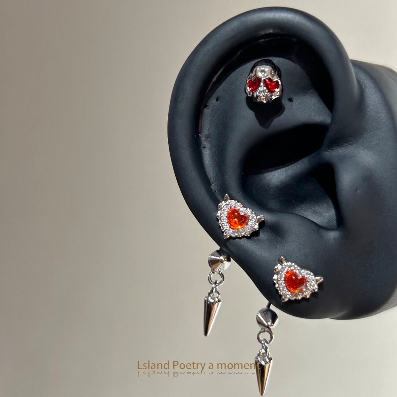 「医用钛钢」“lovedeath”耳钉