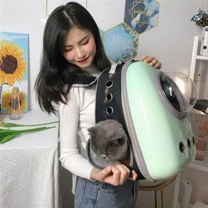 波奇网猫包外出便携太空舱猫咪出门猫笼子宠物背包猫书包双肩背包