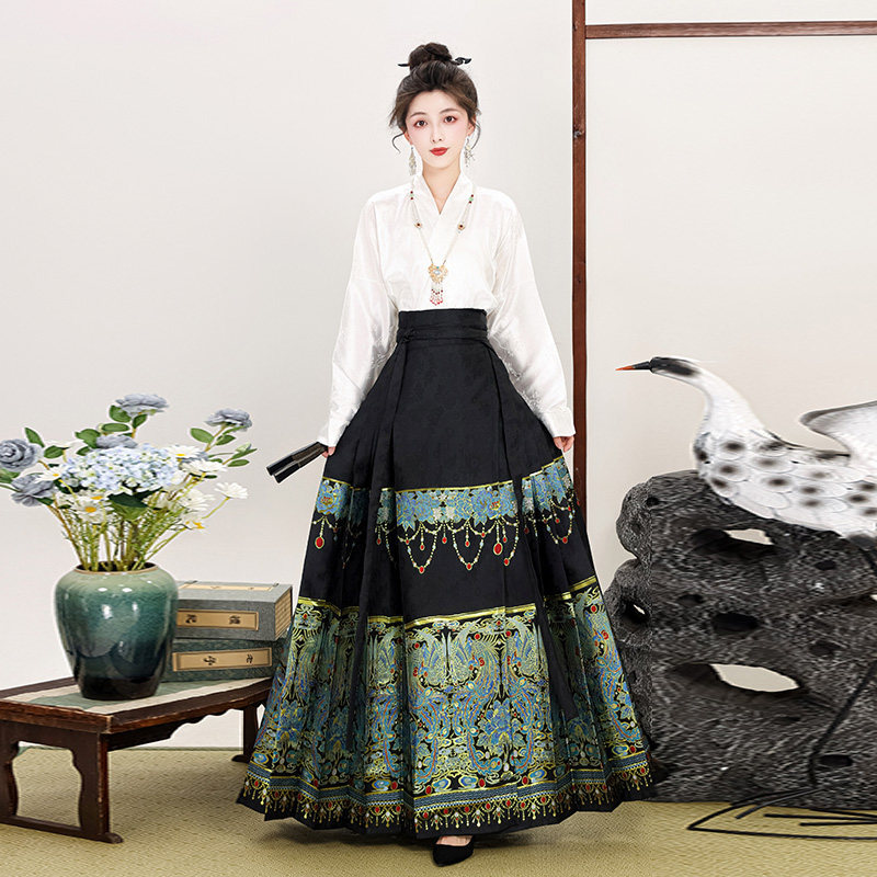 汉庭纺 马面裙女套装明制汉服【凤鸣】2023新款日常新中式马面裙,女装/女士精品,汉服套装,淘宝优惠券,粉丝福利购,淘宝优惠卷