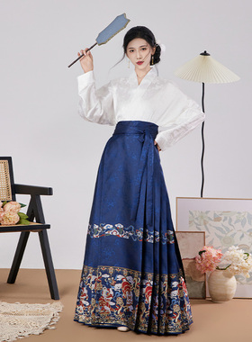 汉庭纺马面裙套装明制汉服女新中式飞机袖改良汉服2026新款马面裙