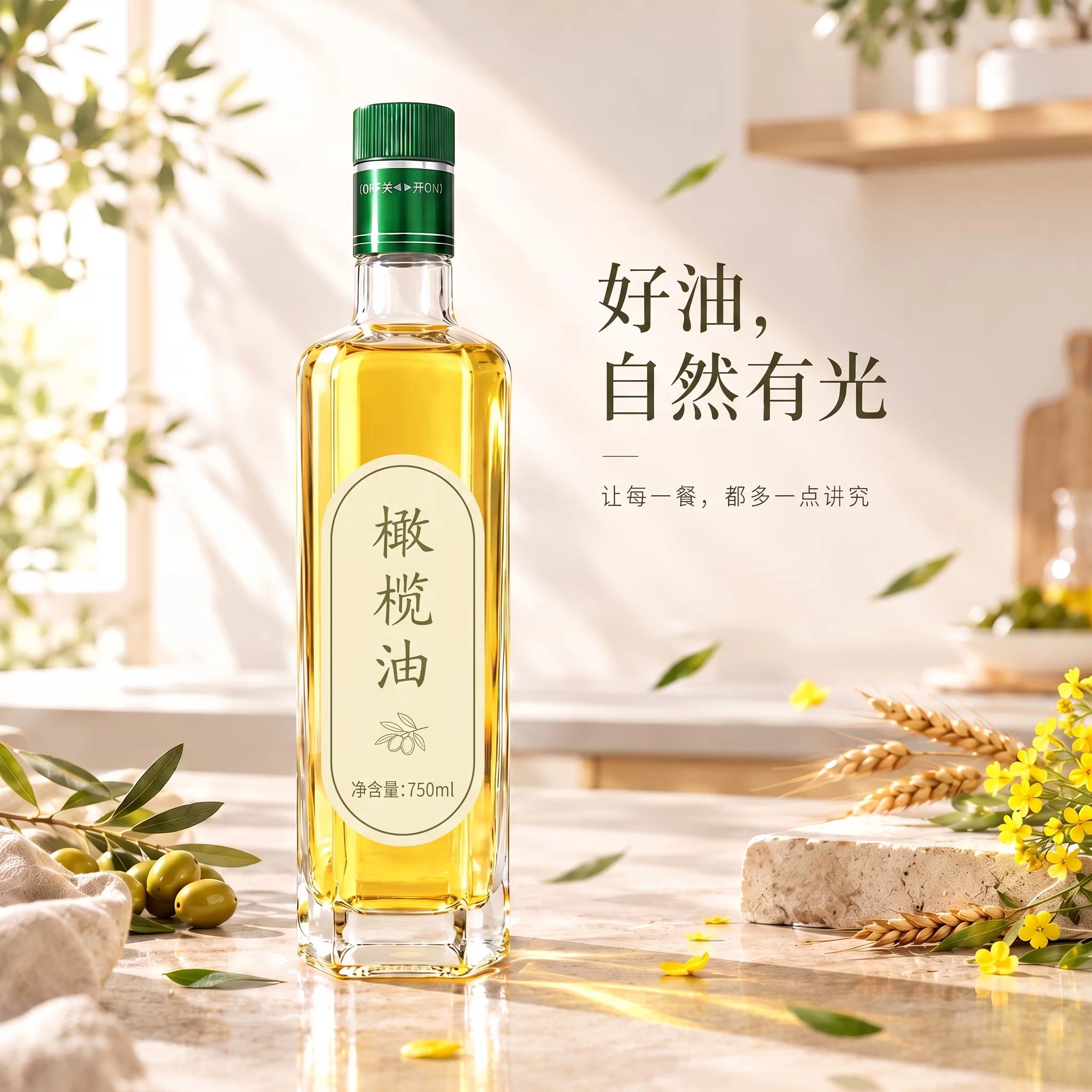 方形加厚玻璃橄榄油空瓶礼盒食品级储油分装瓶山茶油芝麻油带标签