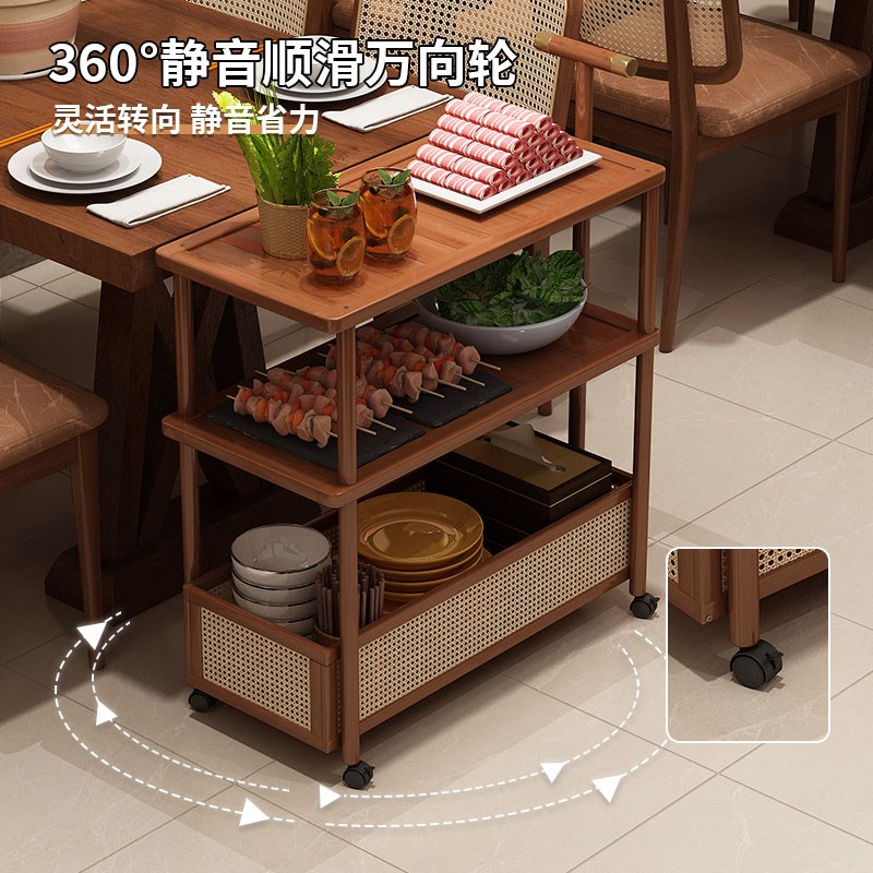 火锅烤肉店置物架可移动桌边菜盘收纳E架子传菜小推车2025新款爆