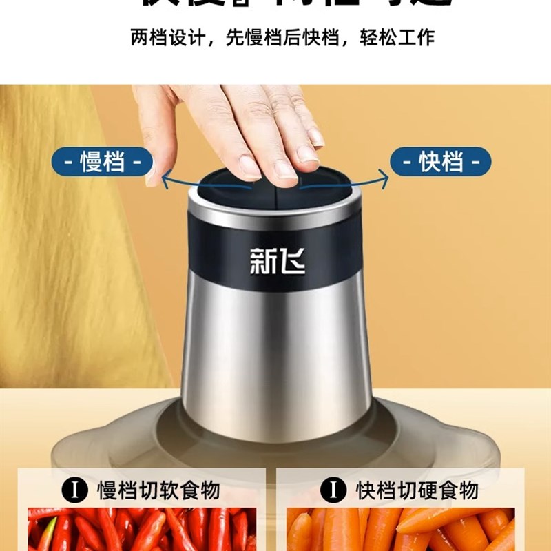 超大容量6斤装 绞肉机家用电动小D型多功能全自动搅拌机打碎肉碎