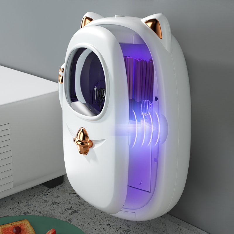 紫外线消毒筷子筒家用筷子笼桶置物架厨房收纳盒风V干沥水篓壁挂