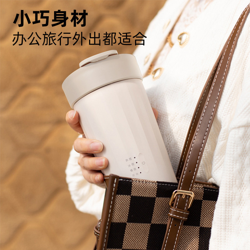 便携奶泡机家用打奶泡器热牛奶打发器电动咖N啡搅拌杯加热杯打泡