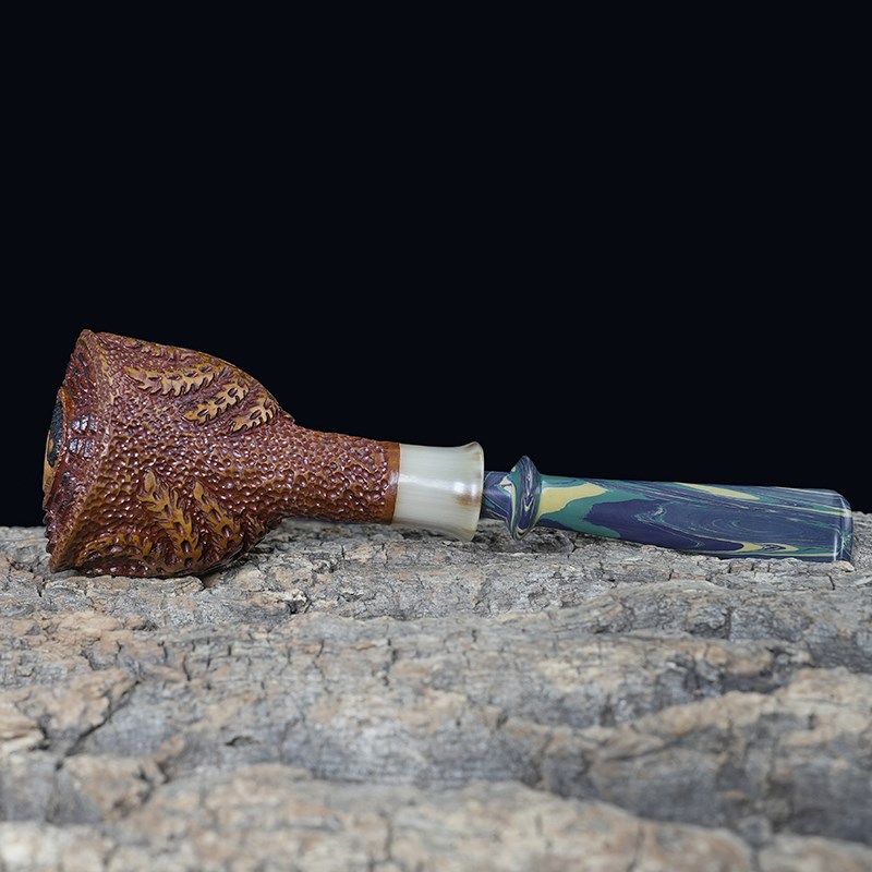 进口石楠木烟斗手工实q木雕刻八卦军插斗传统老式过滤男士专用烟