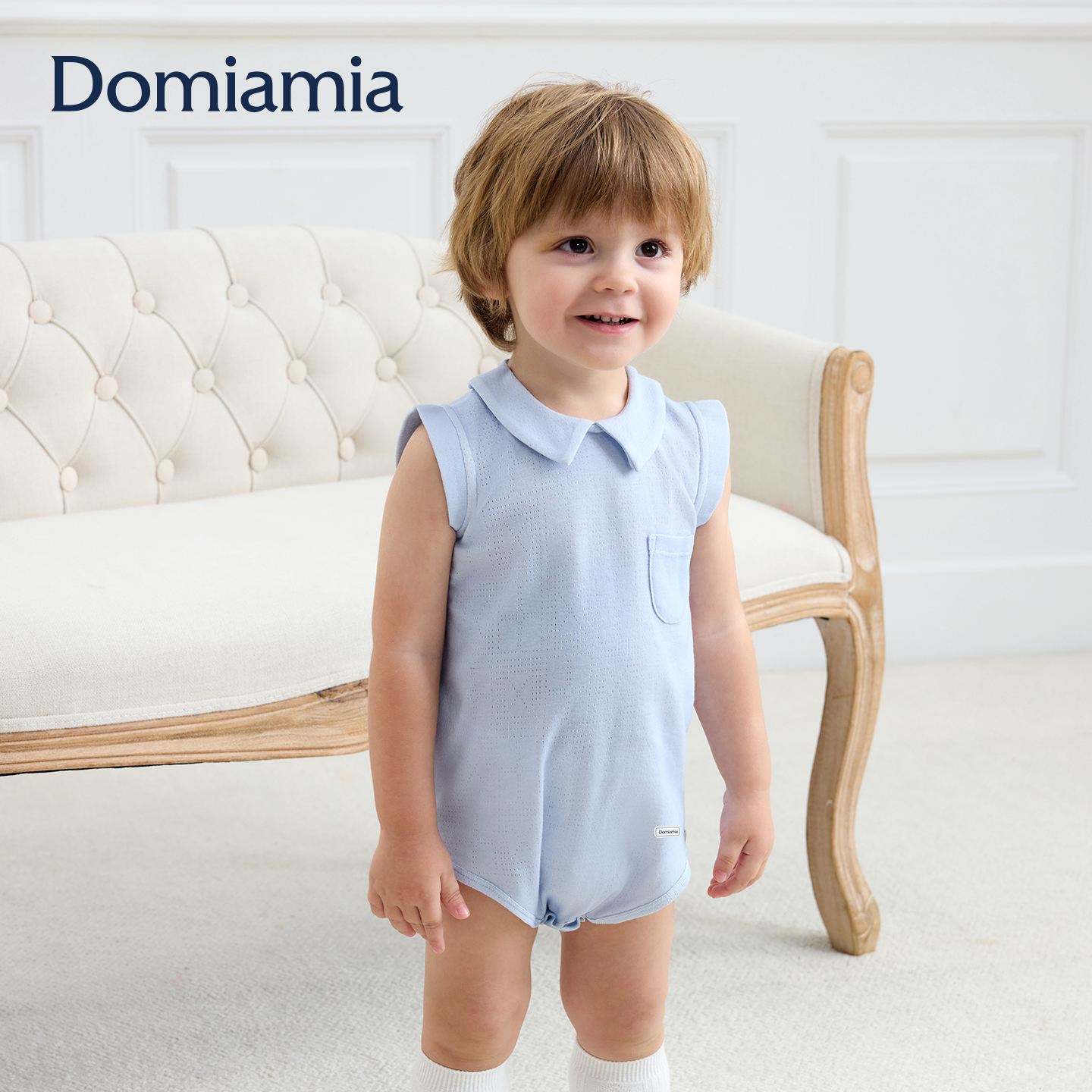 Domiamia宝宝包屁衣春夏季婴儿服纯棉衣服中小童男孩薄款连体衣