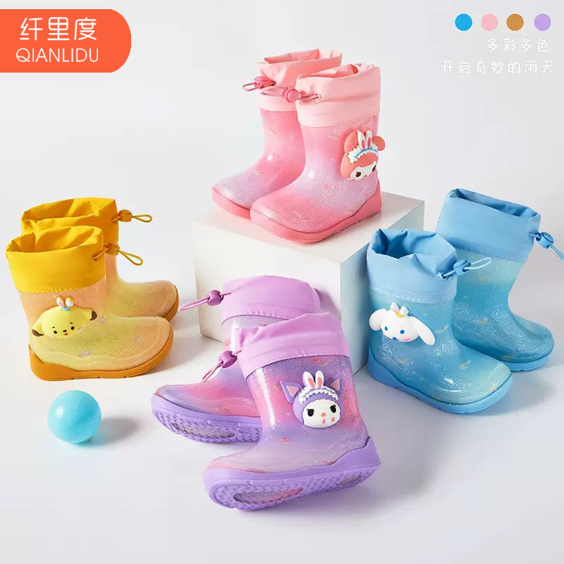 儿童雨鞋女款水靴新款雨靴防滑防水鞋女童宝宝幼童幼儿园小孩水鞋