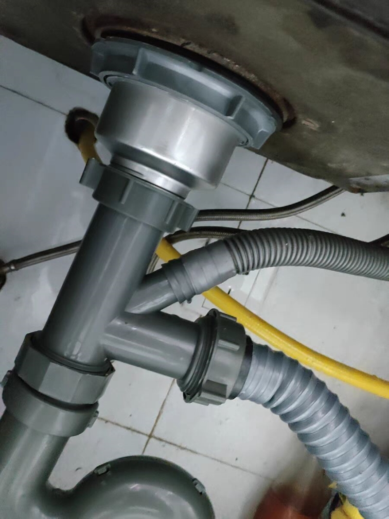 厨房洗菜盆下水管管道配件水槽双槽水池下水器洗碗池排水管子套装