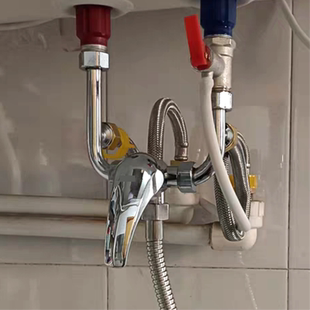 专用拉丝混水阀水龙头 304U型阀不锈钢浴室热水器家用电热水器明装