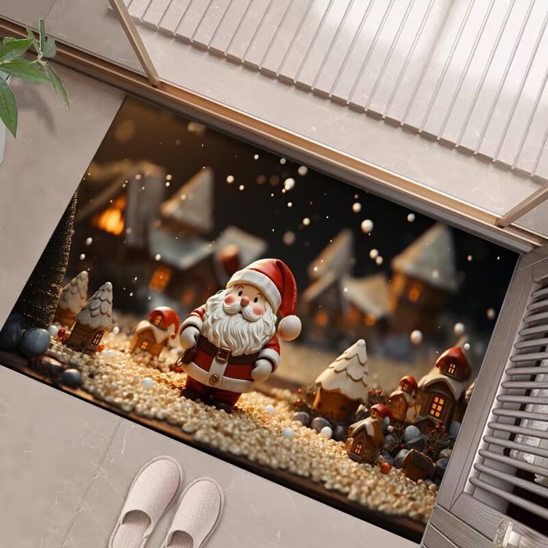 圣诞地垫Christmas carpet圣诞节地毯入户门地垫防滑圣诞吸水脚垫