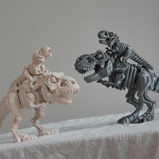 侏罗纪高级恐龙玩具偶创意3D打印霸王龙模型骸骨多关节可活动儿童