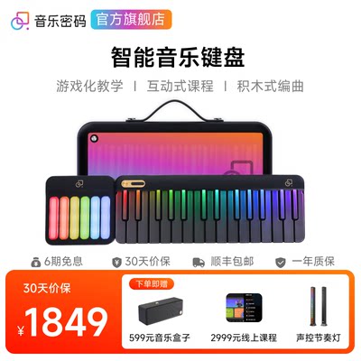 音乐密码智能键盘自动挡钢琴新手初学入门MIDI键盘电钢琴彩虹琴黑