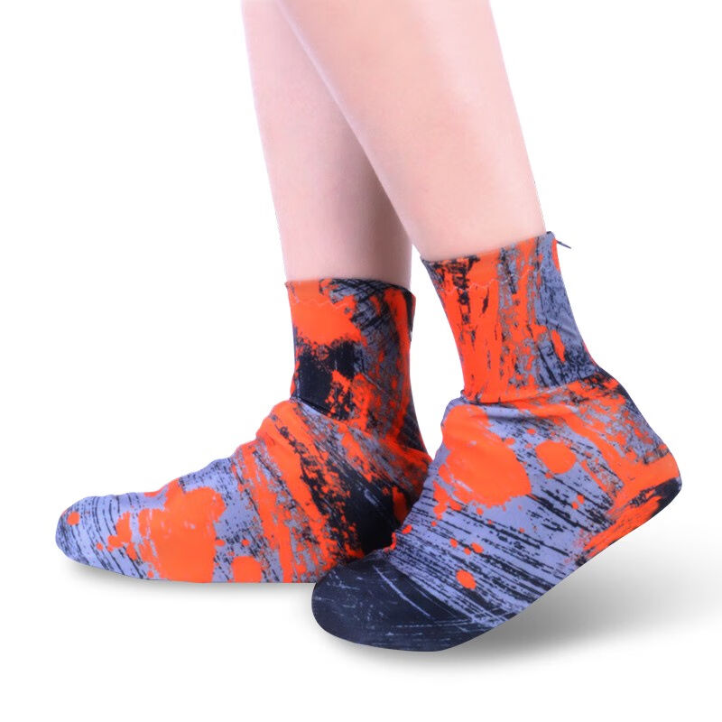 Tuban户外雪套登山男女徒步防沙透气沙漠雪山防雪全包鞋套橙黑涂