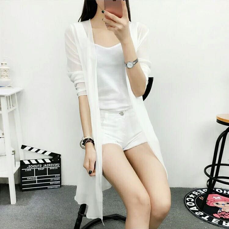 大码海滩小外套长袖批肩女 夏n外搭女装沙衣时尚休闲中长款黑纱|msdalam kategori Butik wanita / wanita, baju lace/baju chiffon - dari Buy2taobao.com untuk memberikan perkhidmatan ejen Taobao profesional membeli