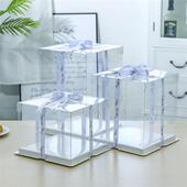 10寸加高四 六 八手 盒 网红透明生日蛋糕盒子4 十寸手提包装