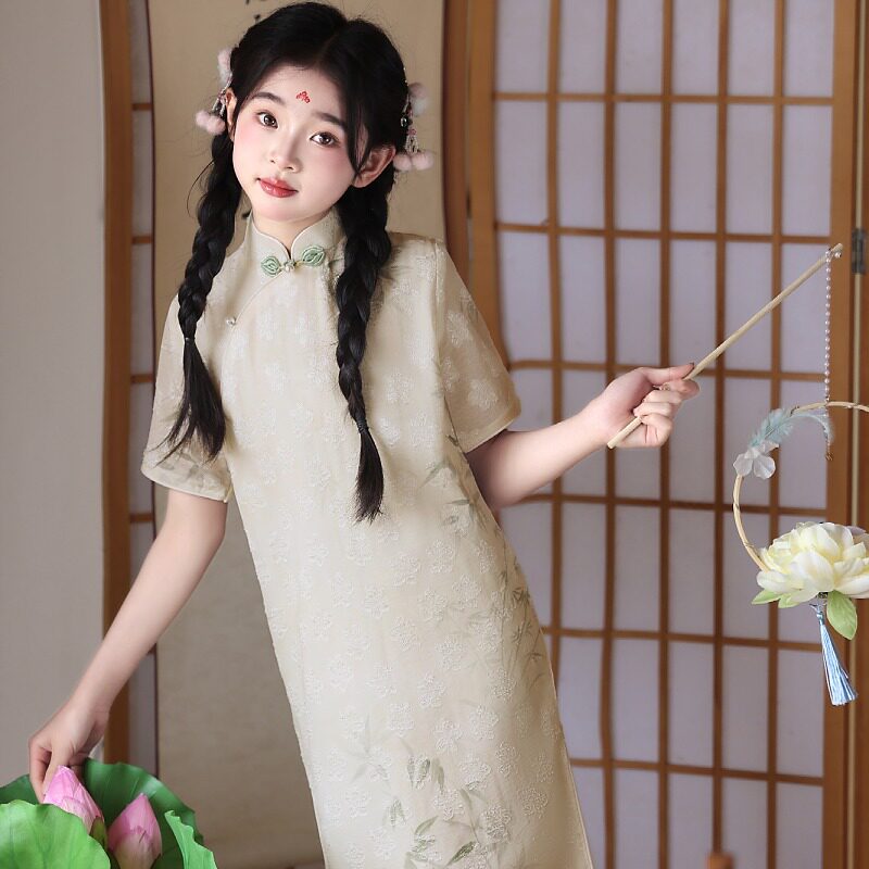 古风女童旗袍夏季薄款清新中国风