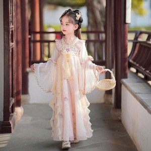 儿童汉服女童春夏花神童装襦裙2023新款古装唐装小女孩超仙连衣裙