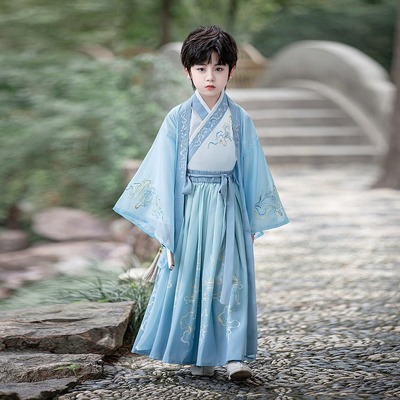 花语录夏季男童汉服公子少爷唐装