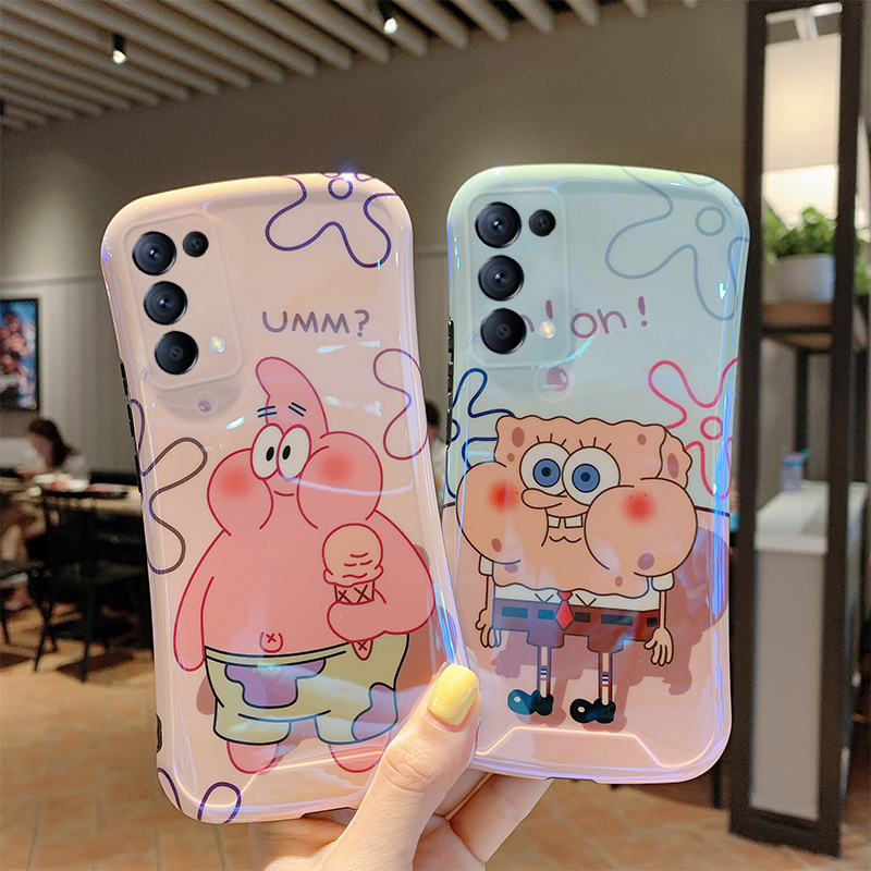 蓝光小蛮腰适用OPPOReno5手机壳Reno9镜头10全包Reno8Pro可爱5k软reno7硅胶3元气4防摔Pro+女款6保护套SE情侣 3C数码配件 手机保护套/壳 原图主图