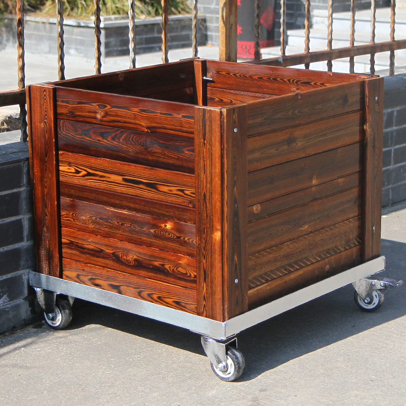 实木松木田园带轮移动轻松便利