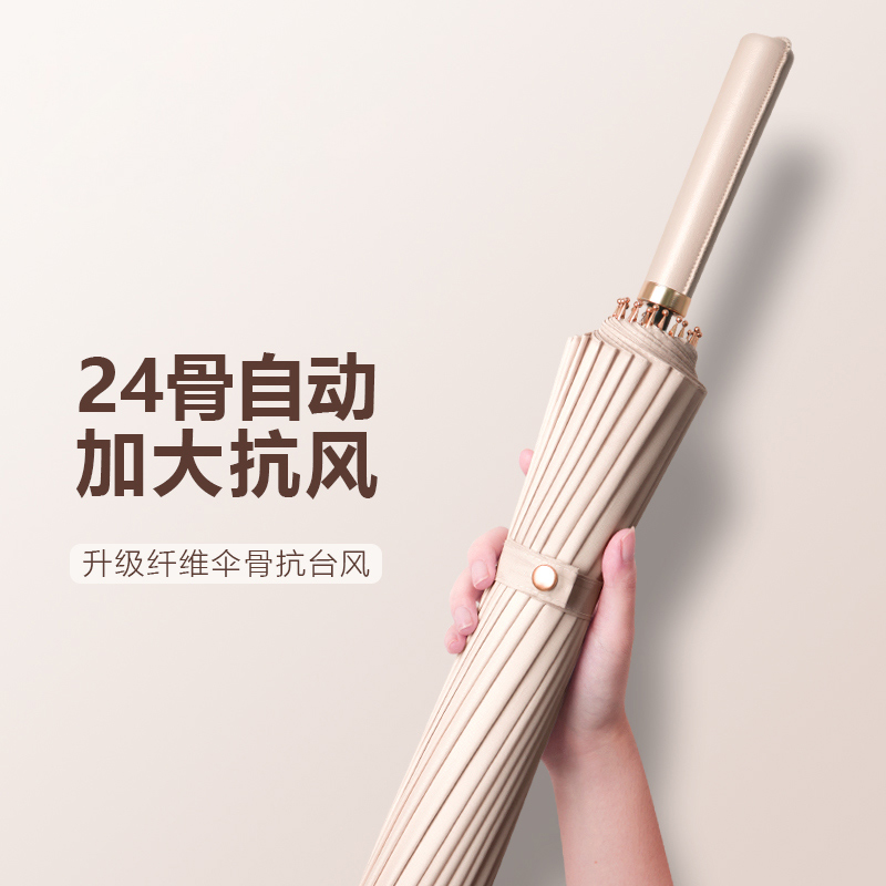 24骨暴雨专用自动长柄雨伞