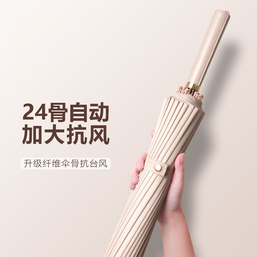 24骨暴雨专用自动长柄雨伞
