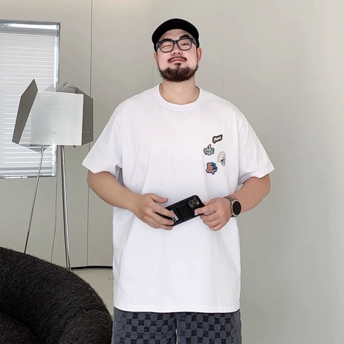 Трендовая летняя футболка с коротким рукавом для отдыха, свободный крой, оверсайз, большой размер, высокий воротник