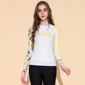 潜水女士温泉泳装 长裤 游泳馆保守运动长袖 游泳衣女夏分体新款