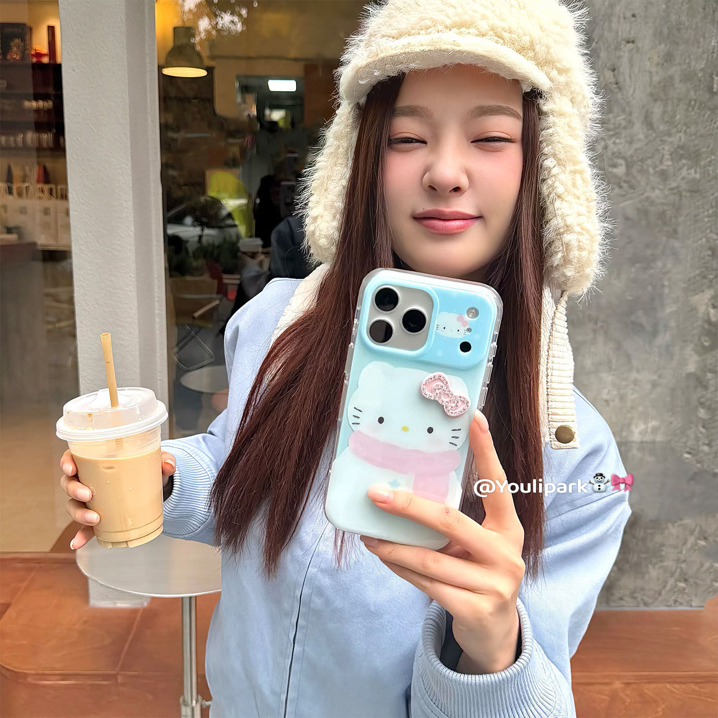 闪钻蝴蝶结雪人猫咪苹果手机壳女