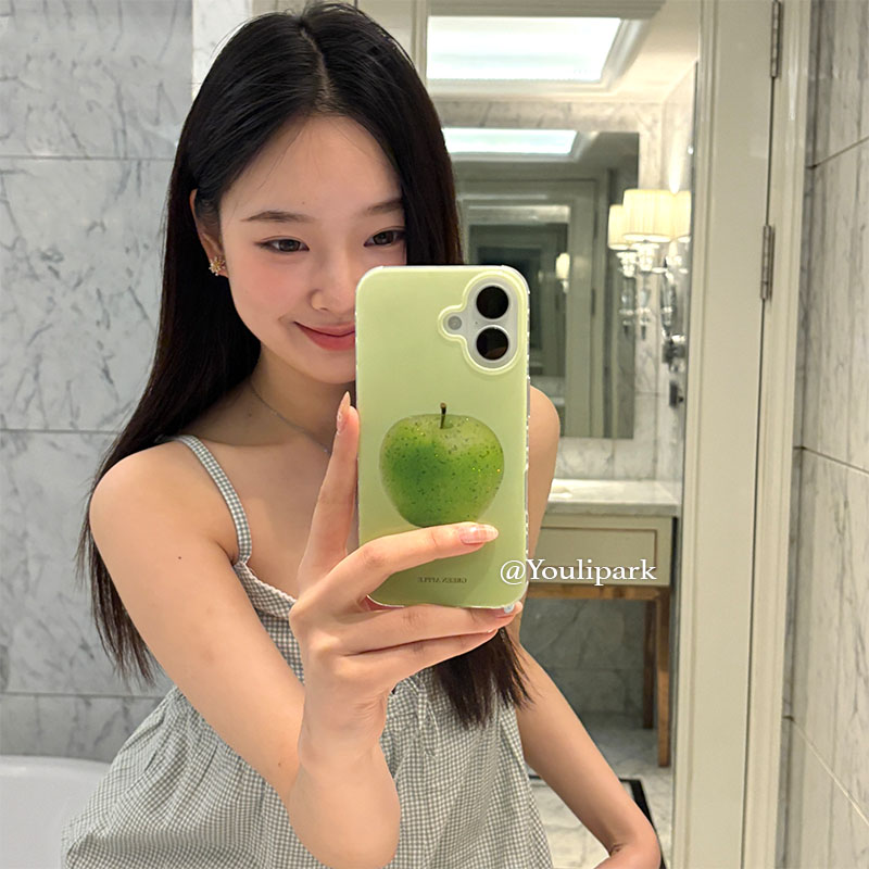 小众清新闪粉青苹果苹果手机壳女