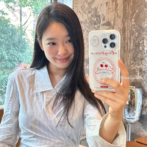 苹果手机壳简约小众少女樱桃狗狗