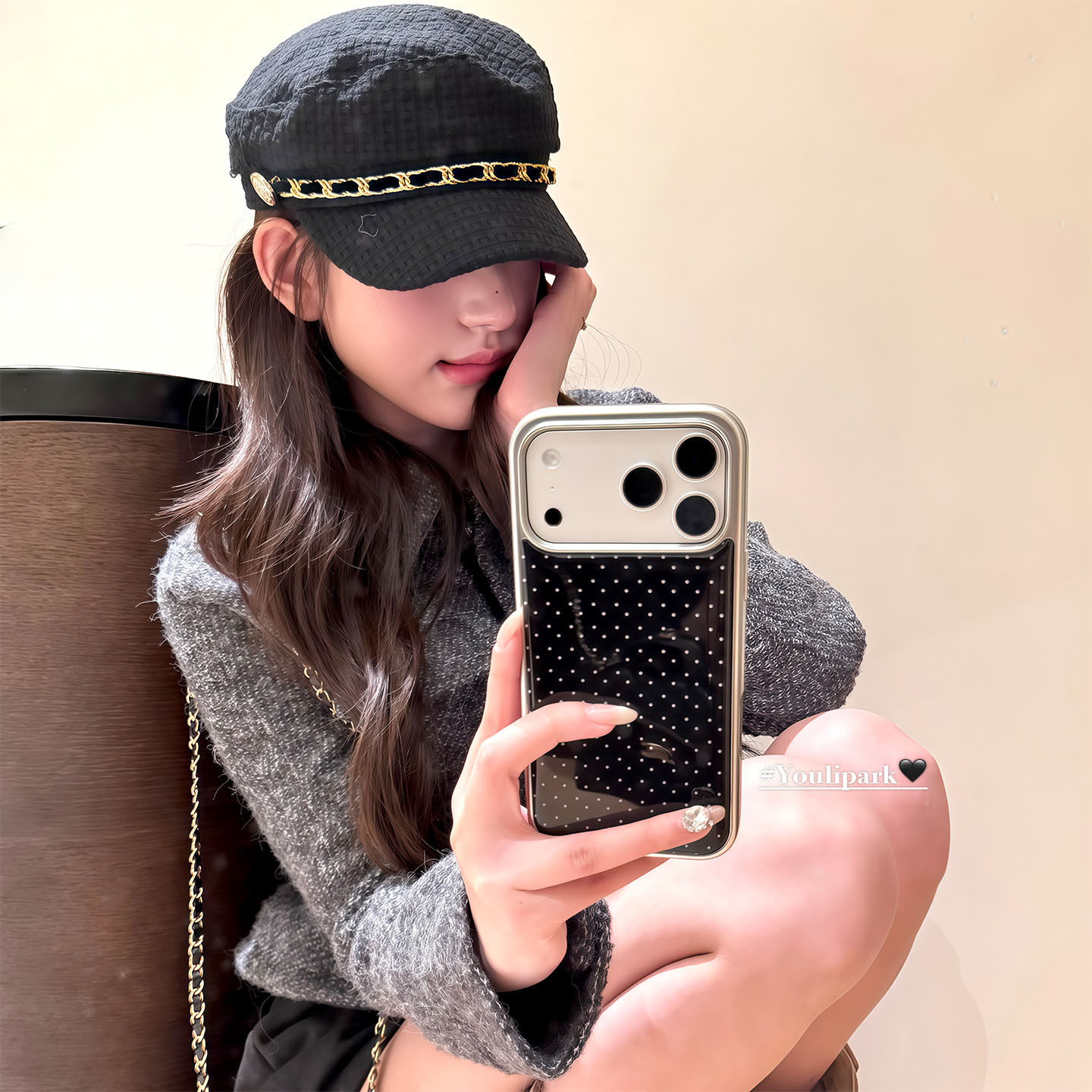 简约百搭款纯色波点苹果手机壳女