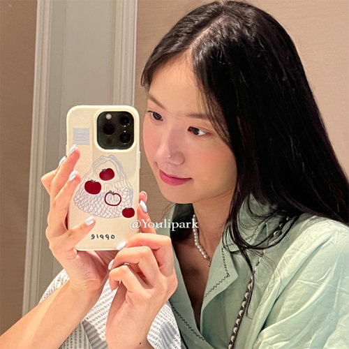 苹果手机壳小众简约编织苹果插画