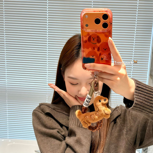 美拉德涂鸦立体小狗苹果手机壳女