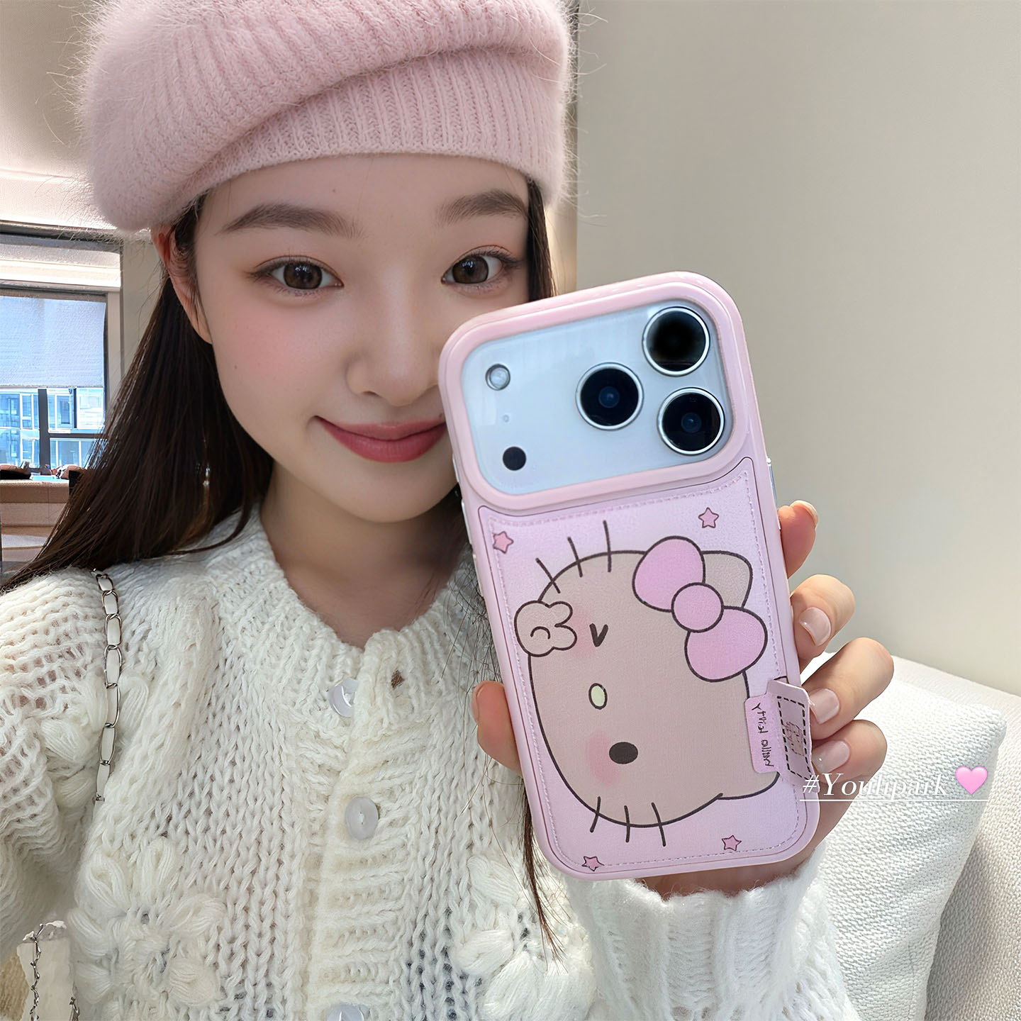 少女可爱奶油粉猫咪苹果手机壳韩
