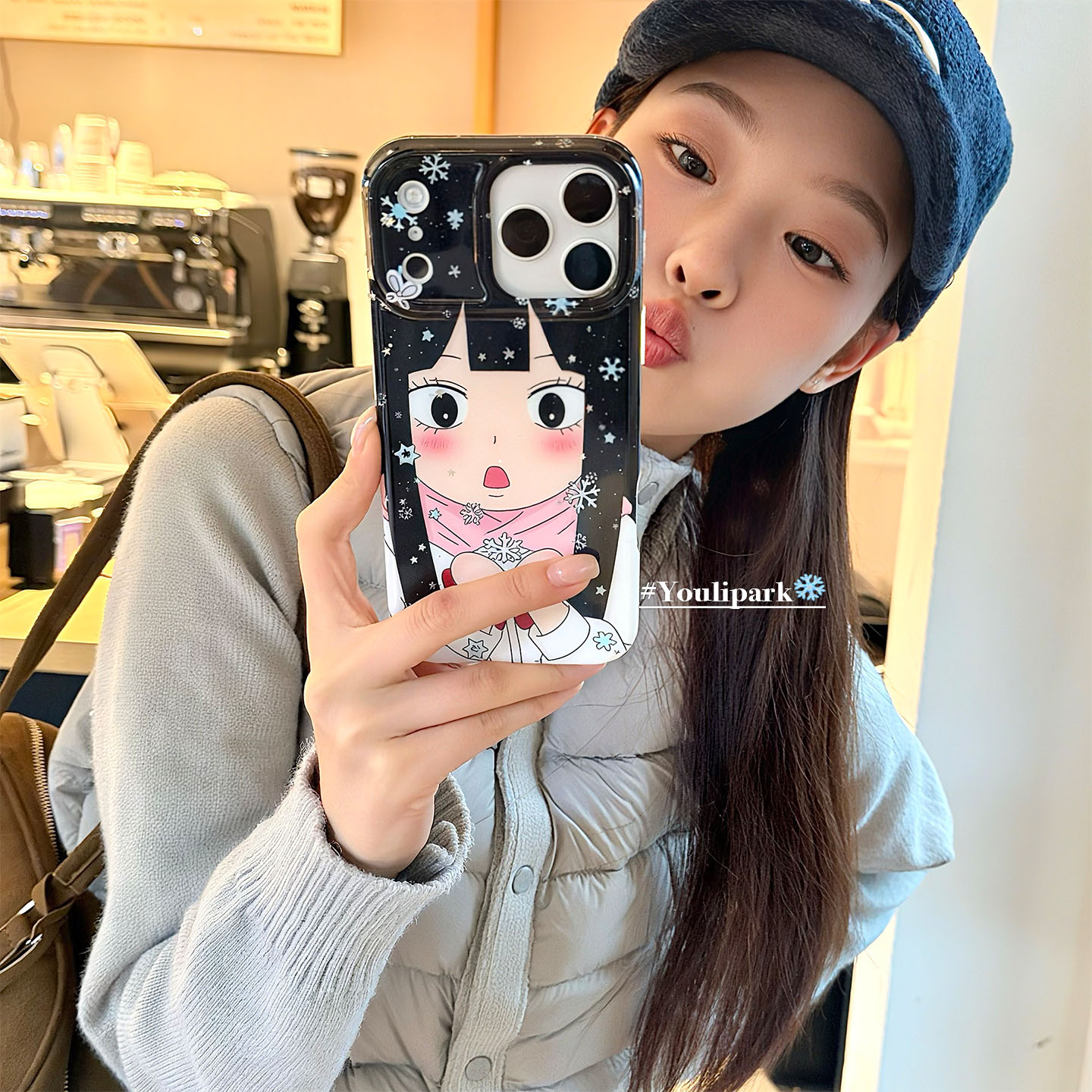 氛围雪花黑沼爽子插画苹果手机壳