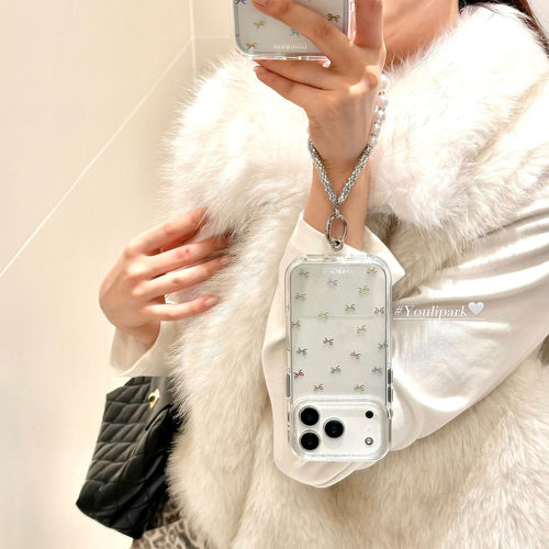 甜美满屏彩色蝴蝶结苹果手机壳女