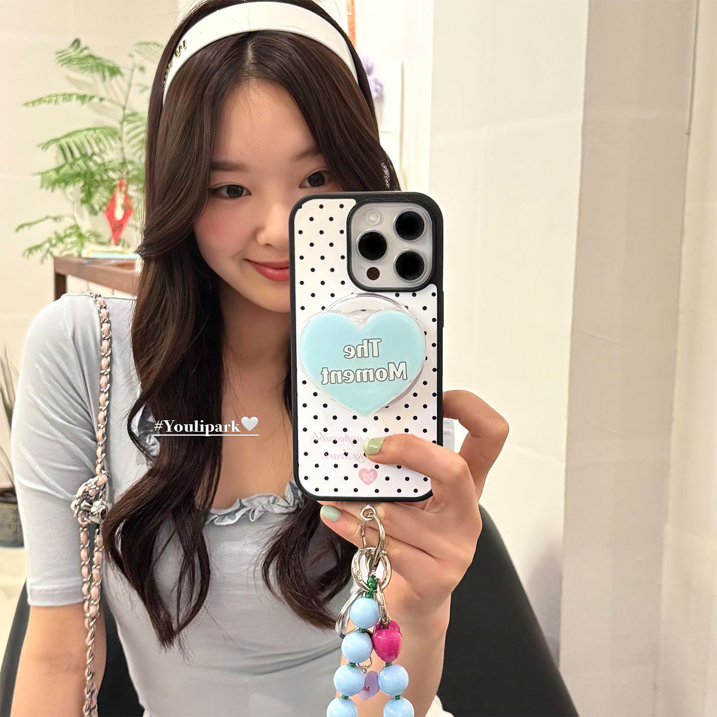 简约波点爱心磁吸支架苹果手机壳