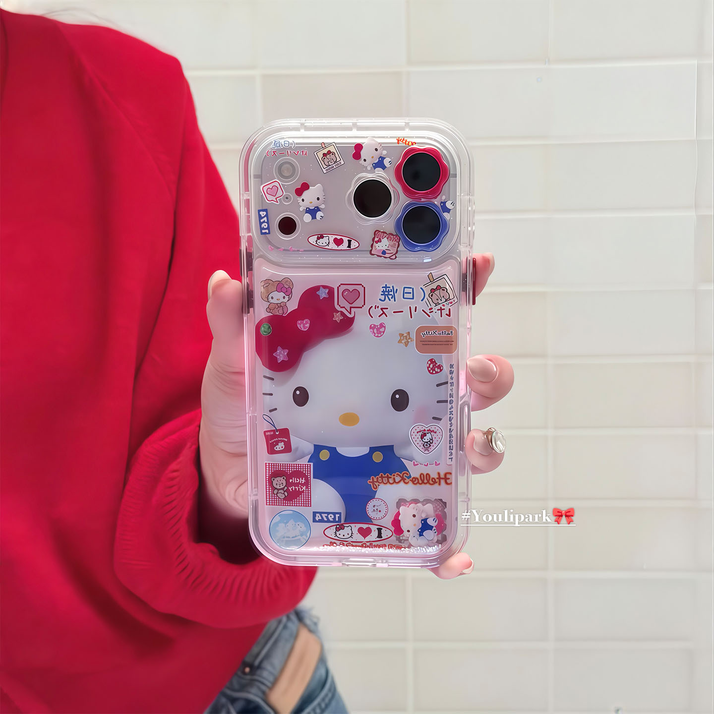 日系猫咪摇摇乐流沙苹果手机壳女