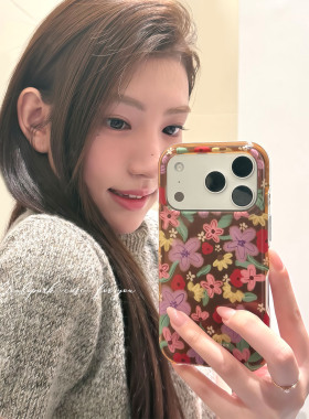 由里公园ins韩系秋冬少女美拉德油画花朵17适用17pro苹果17ProMax手机壳iPhone16全包14新款16Promax保护套13
