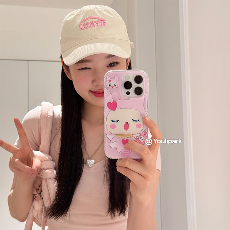 少女粉色爱心拓麻歌子苹果手机壳