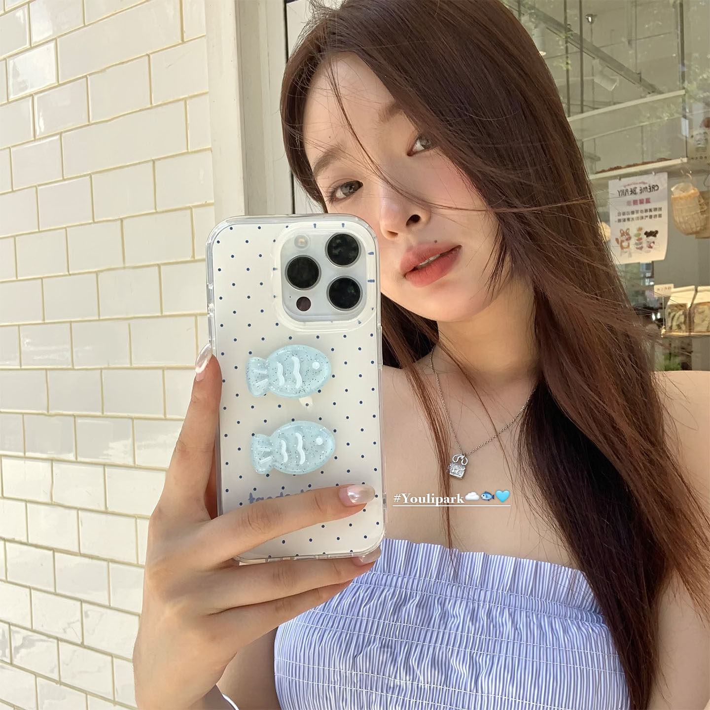 由里公园ins夏日限定波点立体奶蓝色小鱼15适用17pro苹果17ProMax手机壳iPhone16全包17新款14Promax保护套女,3C数码配件,手机保护套/壳,淘宝优惠券,粉丝福利购,淘宝优惠卷