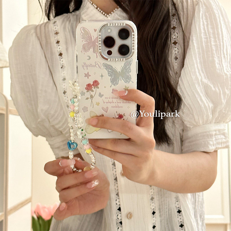 由里公园ins小众甜美春日小清新花朵蝴蝶适用16苹果17ProM