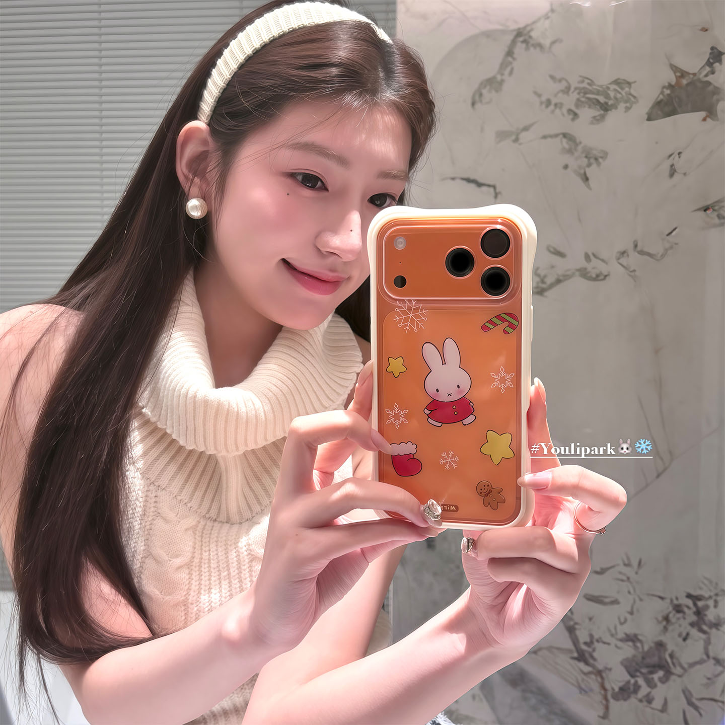 可爱圣诞星星米菲兔苹果手机壳女